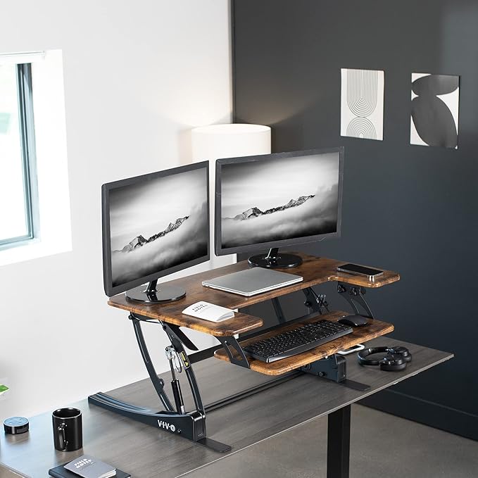 VIVO 36 inch Height Adjustable Stand Up Desk Converter, V Series, Quick Sit to - Image 2