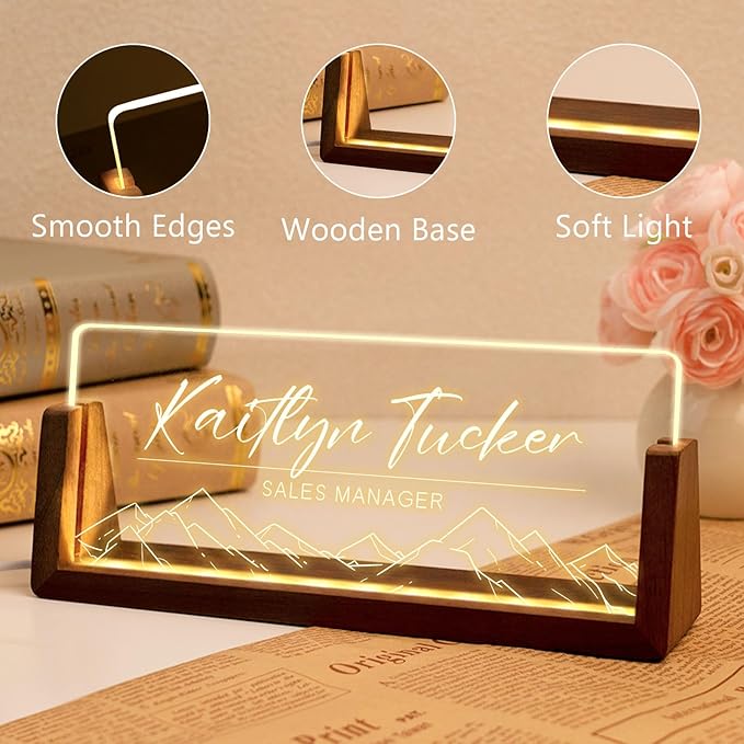 Desk Name Plate Personalized, Custom Office Light Up Name Plate - Image 4