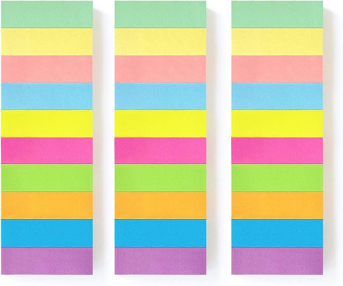 30 Pads 0.6x2 Inch Sticky Notes Flags Tabs Page Markers 10 Bright Color Sticky - Image 3