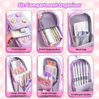 Large Capacity Kawaii Purple Pencil Case - Image 4