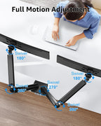 dual monitor stand fits up to 32 inch, close-up detail