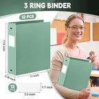 Henoyso 12 Pcs 3 Ring Binder 2 Inch Round Fits Letter Size 8.5'' x 11'' Paper - Image 2