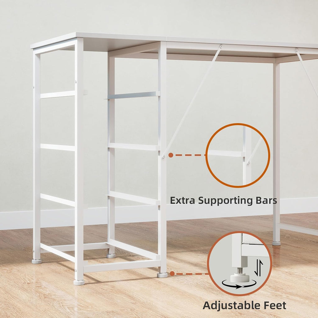 Somdot Small Computer Desk with 4 Drawers for Bedroom, Home Office Desk | 39 Inch Simple Writing Desk,Study Table with Storage Drawers for Home Office, Study, Living Room and Small Spaces, White