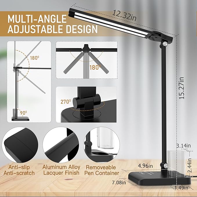 CHARYJOD Dimmable LED Desk Lamp - Image 4