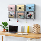 YBING Wall File Organizer Mesh Hanging Wall-mount Files Holder 6 Pack Hanging - Image 2