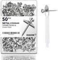 50pcs Silver Thumb Tacks for Wall Picture Hangers Heavy Duty Push pins for Wall by OIAOIW