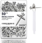 50pcs Silver Thumb Tacks for Wall Picture Hangers Heavy Duty Push pins for Wall by OIAOIW