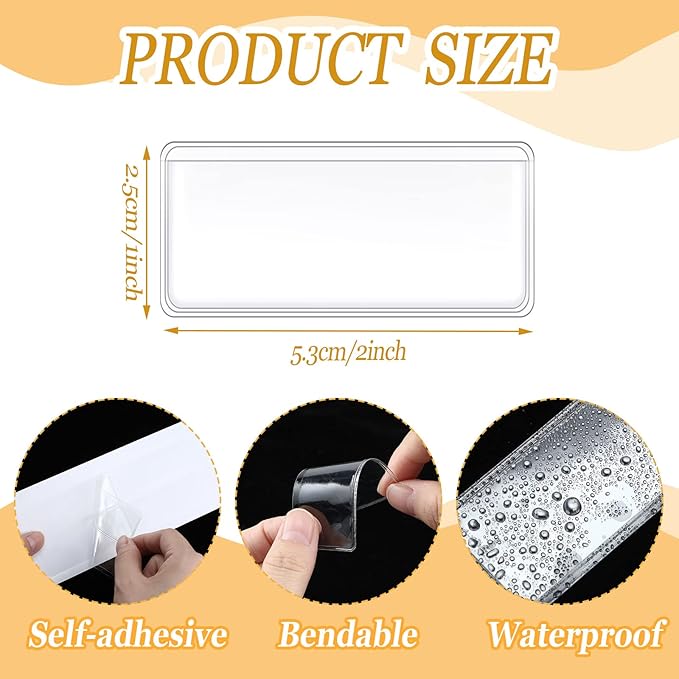 Jeyiour 100 Pcs Label Holders Adhesive Nameplate Pockets Storage Bin Labels - Image 2