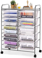 HAPPYGRILL 15-Drawer Rolling Cart, Storage Carts by HAPPYGRILL