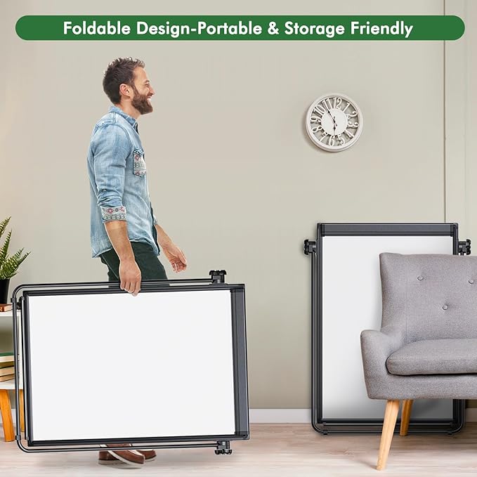 Stand White Board Magnetic 40 x 28 inches Dry Erase Board Double Sided Height - Image 4