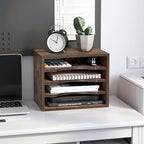 Snughome Vintage Wood File Organizer Desktop, 13.4’’ Document Letter Mail Tray - Image 4