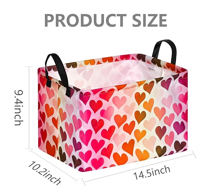 FUULOXE Rectangular Valentines Basket Storage Bin - Image 2
