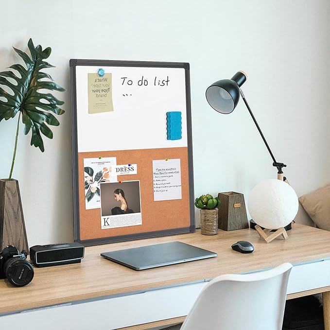 maxtek Combination White Board & Bulletin Cork Board 24 x 18 Whiteboard Magnetic - Image 9
