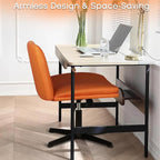 PUKAMI Criss Cross Legged Office Chair, Armless Office Desk Chair No Wheels - Image 6