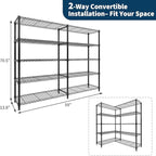MilleLoom 5-Tier Storage Shelves, H-Shaped/L-shaped Shelf - Image 3