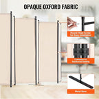 VEVOR Room Divider, 6 Panel Room Divider, Folding Privacy Screen and Portable - Image 3