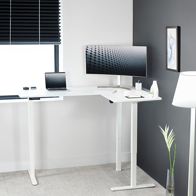 VIVO Electric Corner 63 x 47 inch L-Shaped Standing Desk, Memory Height - Image 2