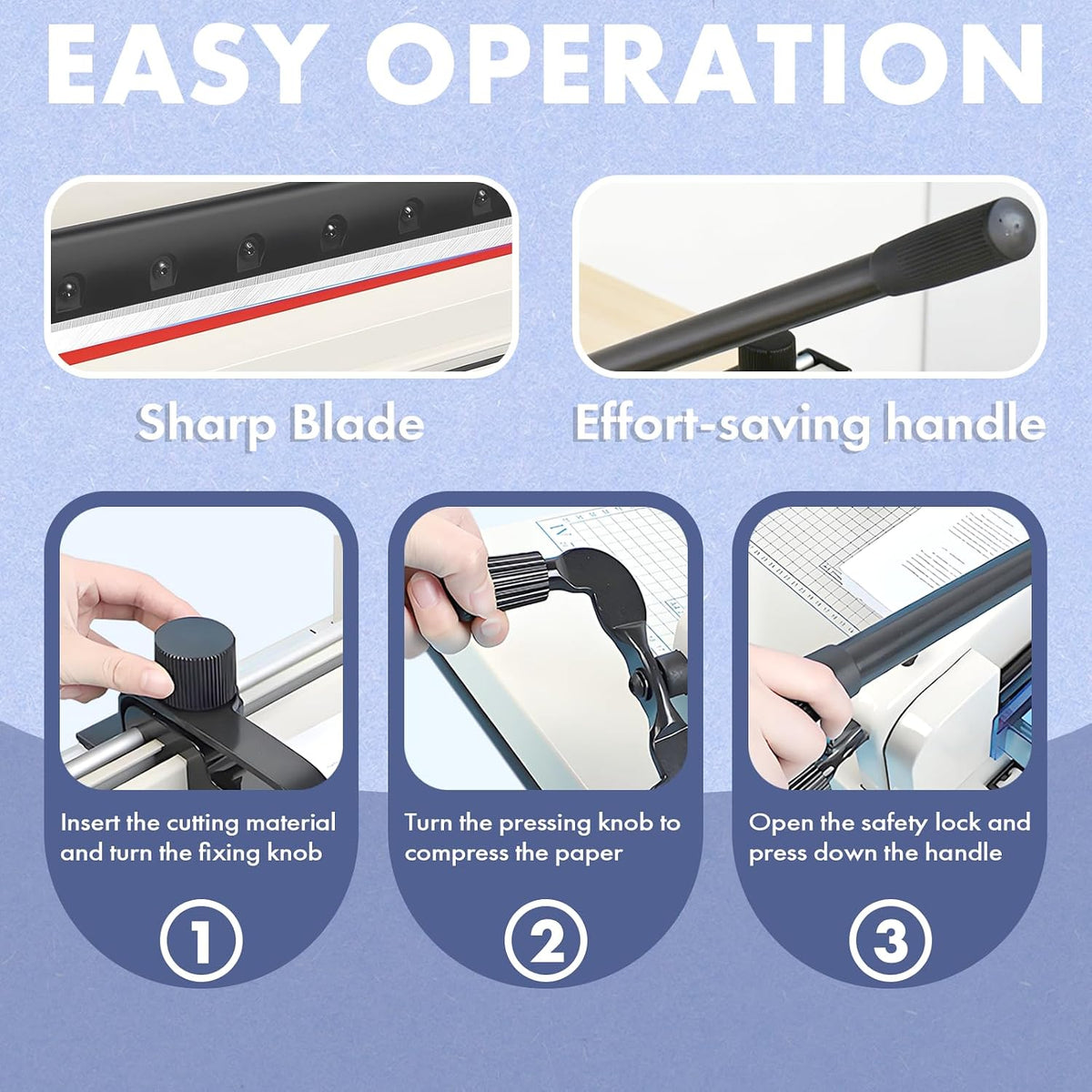 Heavy Duty Paper Cutter 17", Guillotine A3 Paper Cutter, 400 Sheets Capa...