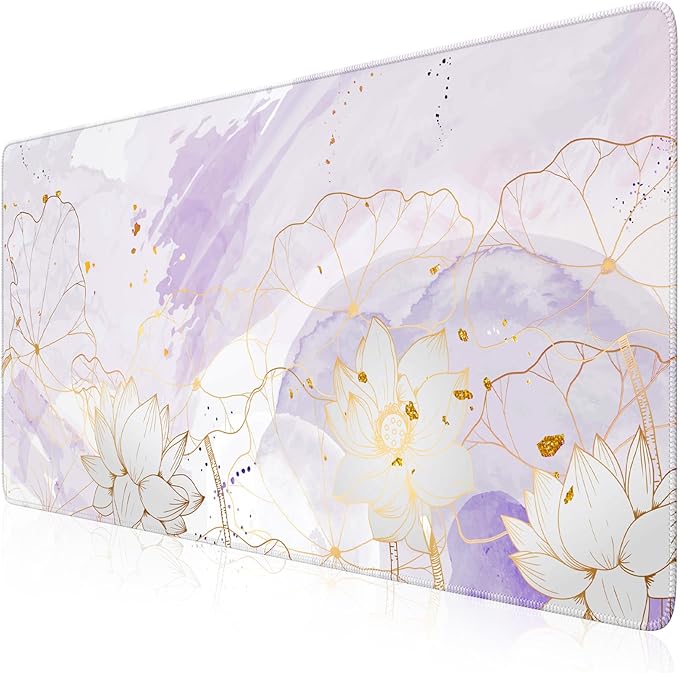 iCasso Desk Cover Mat, Extra Large Lotus Mouse Pad, Desk Pad Mat, Office Matt - Image 2
