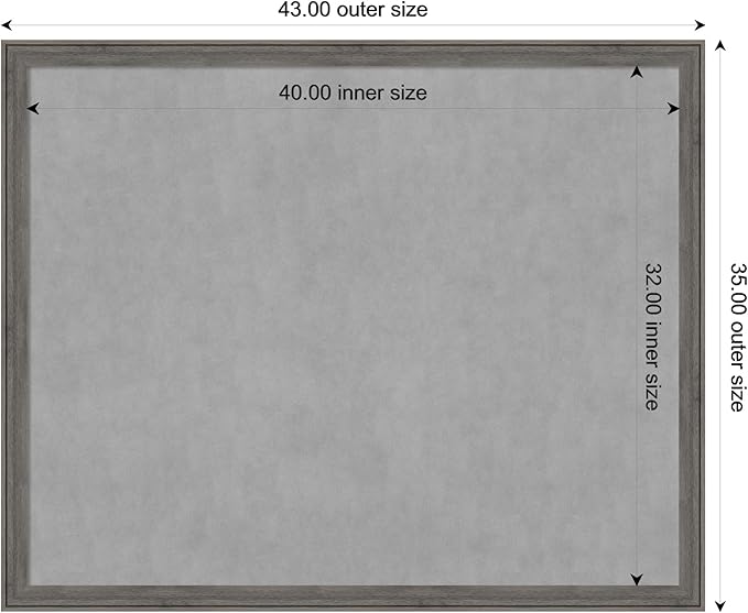 Amanti Art Grey Framed Magnetic Board 35x43 X-Large Vision Board - Image 4