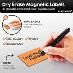 Attractivia Dry Erase Magnetic Labels, 2.8 x 1.8 in, Solid Colors, Colored - Image 2