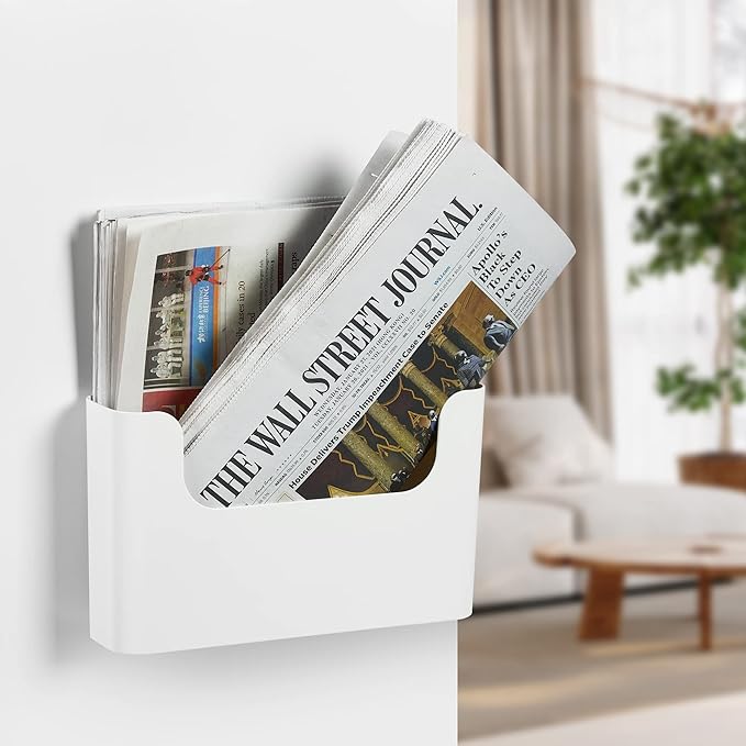 YOHOM No Drilling File Holder Wall Mails Magazines Organizer Adhesive Door Mount - Image 5