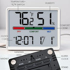 Luzsco Digital Hygrometer Indoor Thermometer, Clock - Image 2