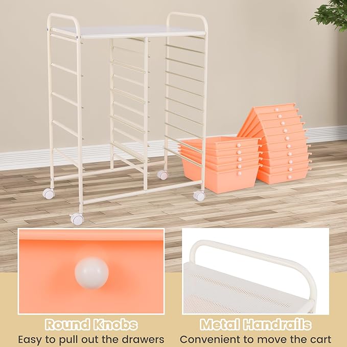 GLACER 15 Drawers Rolling Cart, Storage Cart - Image 5