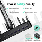 420W Charging Station for Multiple Devices, Zobirez 10-Port USB C Fast Charger - Image 2