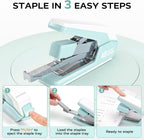 Marsrock Heavy Duty Stapler for Desk with 40-50 Sheet, 2000 Staples, Green | Classroom Stapler, Teacher Stapler, Office Stapler, Ergonomic & Easy-to-Load Desktop Stapler, Magnetic Staple Remover