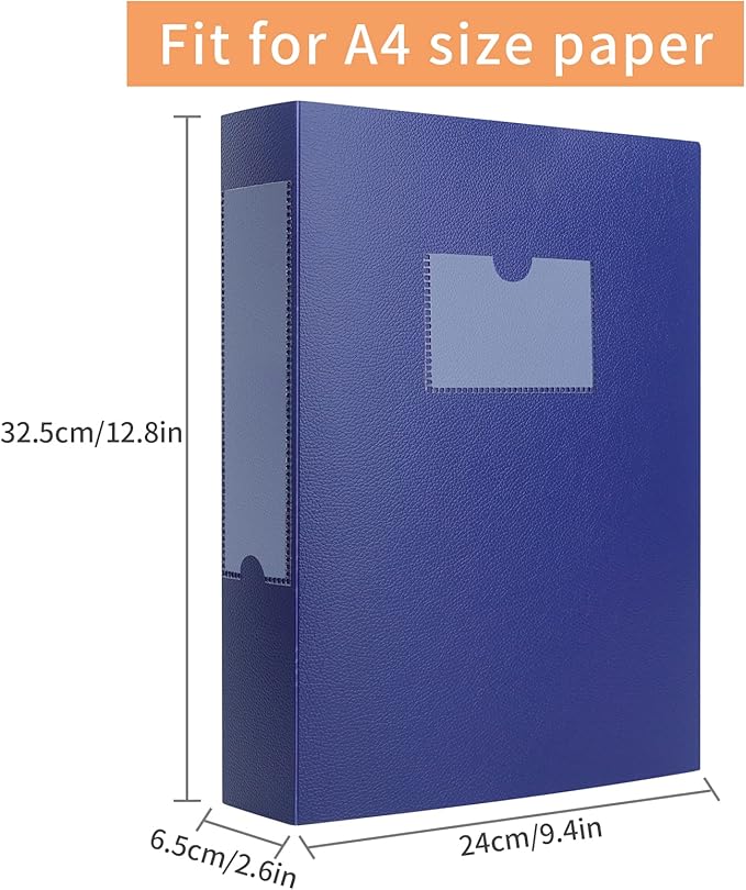 HUA JIE 2 Pack A4 Storage File Boxes Archives Case, 65mm Spine, Box File - Image 4