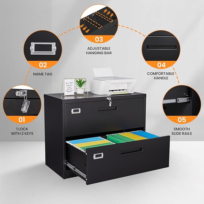 AFAIF 2 Drawer File Cabinets for Home Office, Metal Filing Cabinet - Image 6