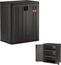 suncast 30" heavy-duty resin garage cabinet, lockable, dark, main product view