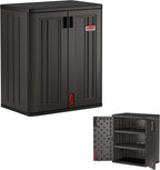 suncast 30" heavy-duty resin garage cabinet, lockable, dark, main product view