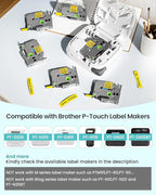 2-Pack Label Maker Tape 12mm 0.47" Yellow Replacement - Image 2