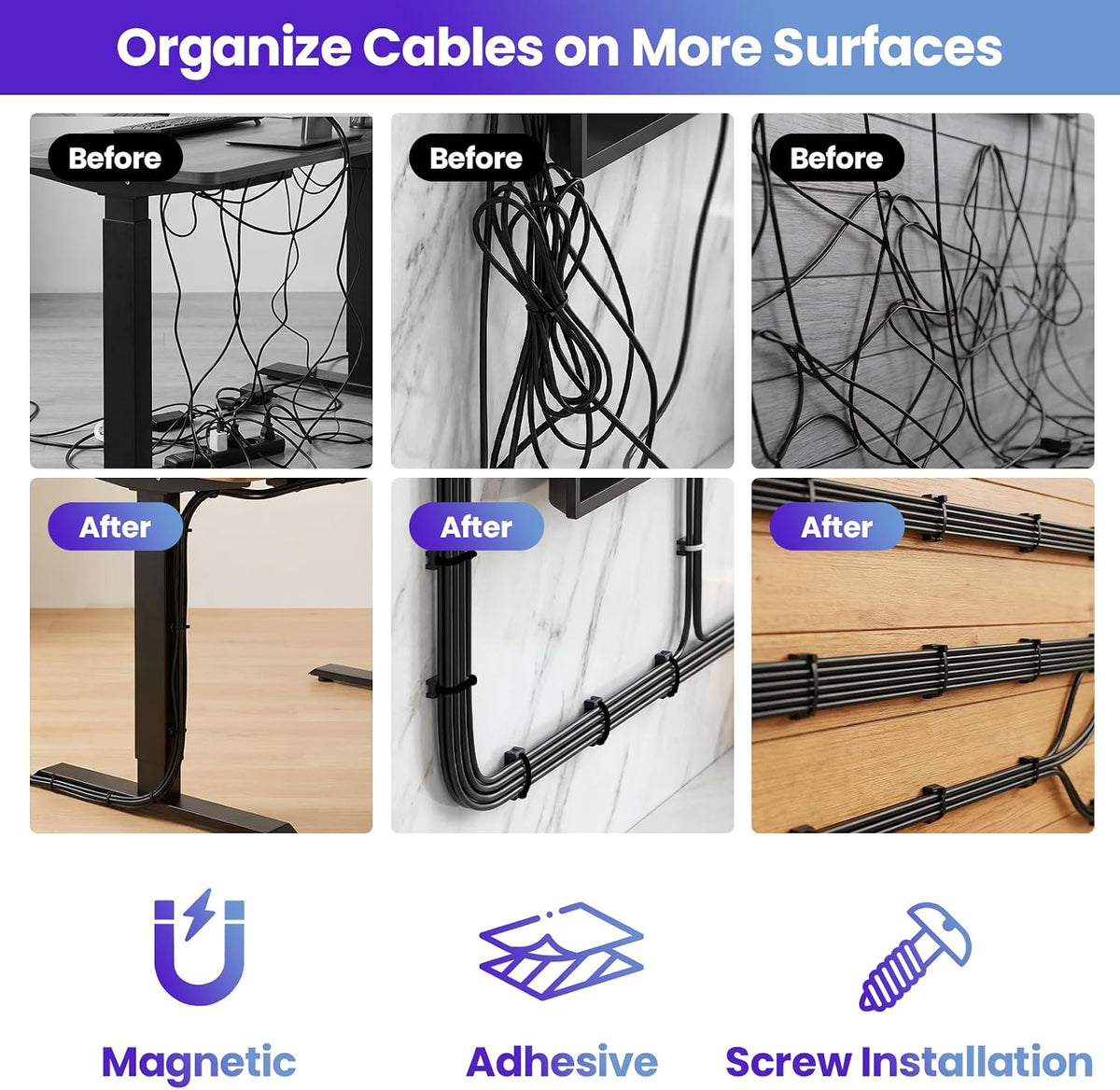 Magnetic Zip Tie Mounts, 24 PCS Magnetic Wire Holders, 25 LBS Cable Tie Mount...
