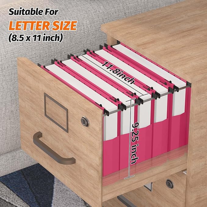 Shutex Extra Capacity Plastic Hanging File Folders, 12 Pack Reinforced - Image 3