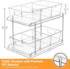 Fabspace Pull-Out Home Organizers, 2 Tier Clear Bathroom Organizer - Image 2