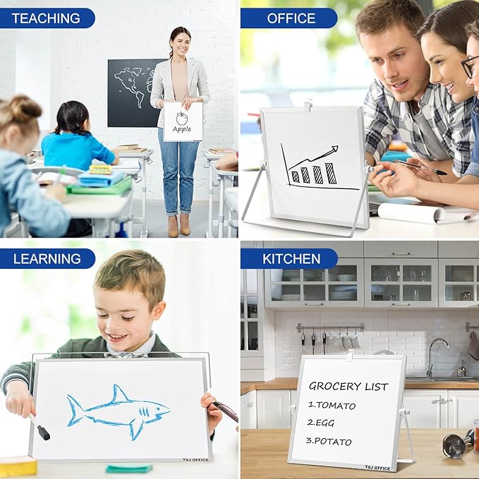 Small Magnetic Desktop White Board – 12 x 12 inches Mini Portable Dry Erase - Image 4