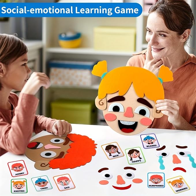Children's Felt Expression Face DIY Activity Toy, Children's Social Emotional - Image 5
