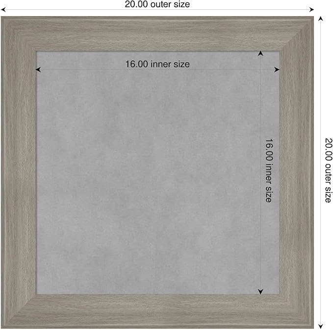Amanti Art Grey Framed Magnetic Board 20x20 Small Vision Board - Image 2