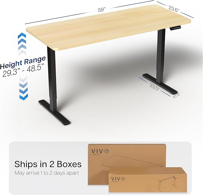 VIVO Electric 60 x 24 in Standing Desk, Memory Height Adjustment, 1B Series - Image 3