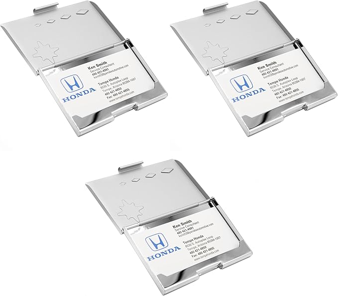 Stephanie Imports Set of 3 Slim & Minimalist Metal Business Card Holder Unisex - Image 3