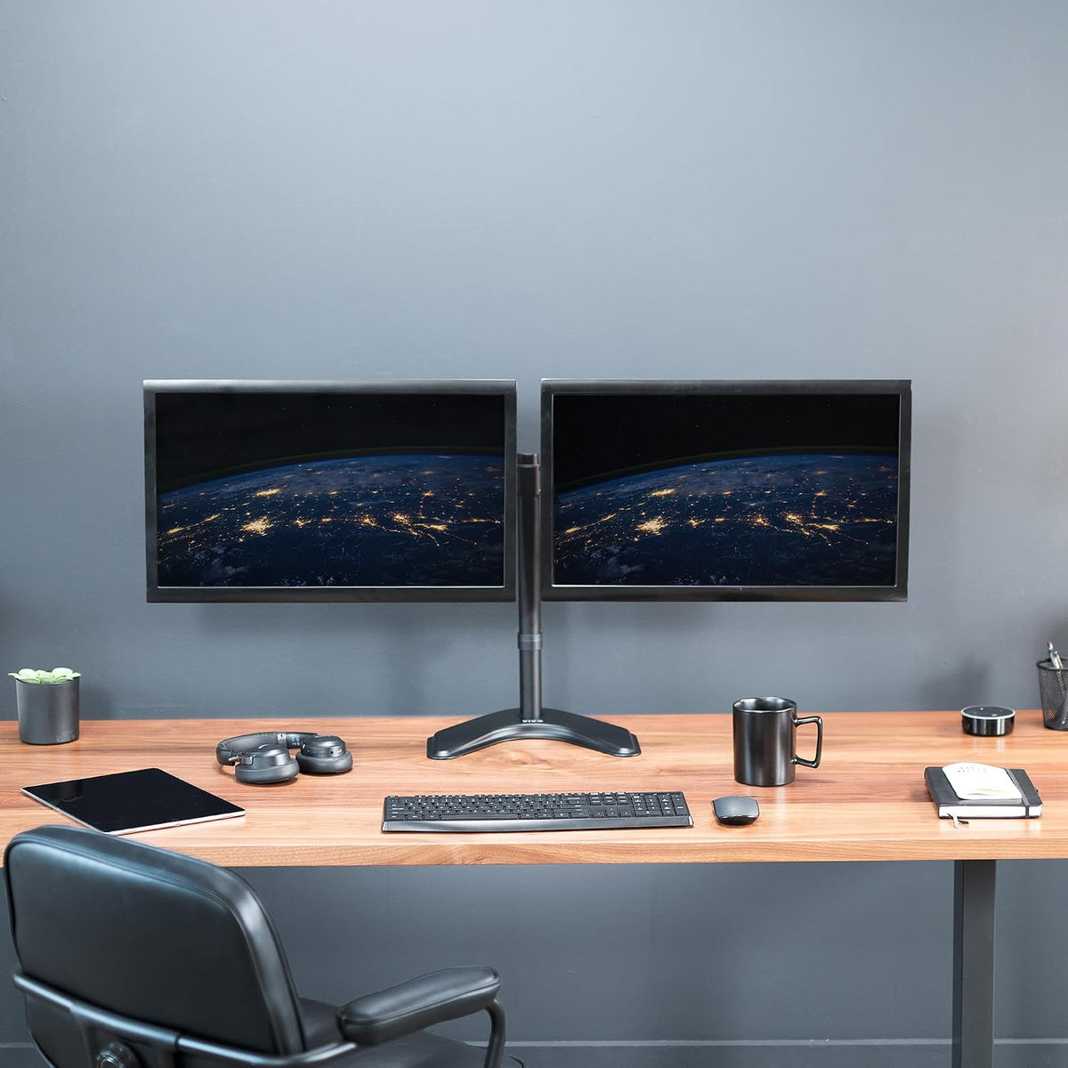 vivo stand-v002f dual led lcd monitor free-standing desk, view 9