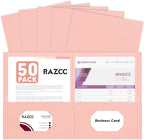Two Pocket Folders, RAZCC 50 Pack 2 Pocket Folders Fit Letter Size Paper by RAZCC