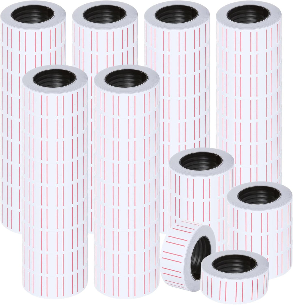 CYEAH 60 Rolls 30000 Pieces White Price Gun Labels Stickers Paper for Mx-5500, Price Tag Labels Price Sticker Fit Most of Price Tag Machines for Office, Retail Shop