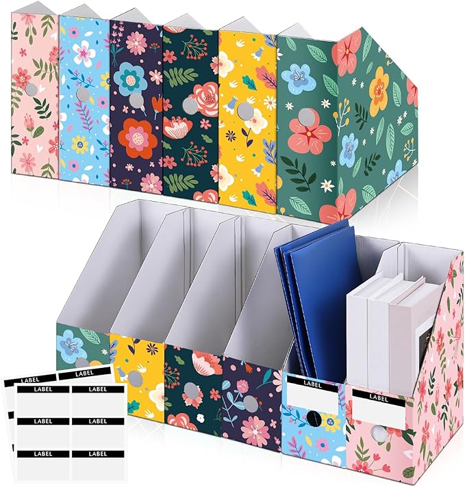 PerKoop 6 Pcs Magazine File Holder Foldable Decorative Cardboard File Folders 6 by PerKoop