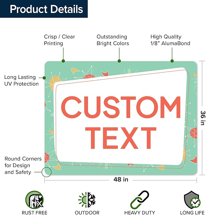 Custom Sign, Custom Street Sign, 11 Font Colors, 13 Font Styles, 4 Hole Options - Image 6