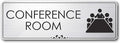 Conference Room Sign Office Meeting Sign, Brushed Silver, Fade Resistance by MySignCenter