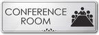 Conference Room Sign Office Meeting Sign, Brushed Silver, Fade Resistance by MySignCenter